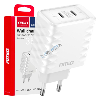 Sieťová nabíjačka Quick Charger 35W 2xUSB-C 