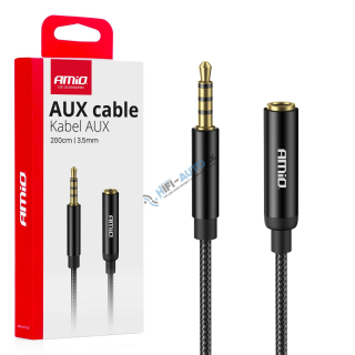 Predlžovací kábel AUX Mini Jack 3,5 mm samec na 3,5 mm samica 2 m