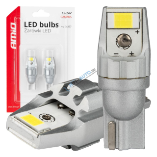 LED žiarovka CANBUS T10 W5W 16SMD 2SMD 3014 3030 Biela 12V 24V