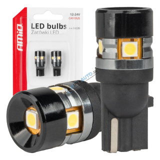 LED žiarovka CANBUS T10 W5W 5SMD 3030 White 12V 24V
