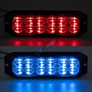 PROFI výstražné LED svetlo vonkajšie, červeno-modré, 12-24V, ECE R10