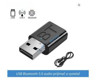 2 v 1 USB Bluetooth 5.0 adaptér – prijímač a vysielač