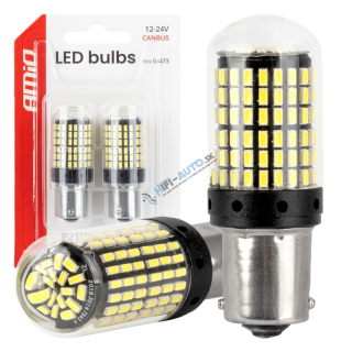 LED žiarovka CANBUS BA15S P21W R10W R5W 600lm 144SMD Biela 12V 24V
