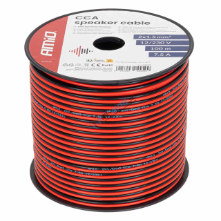 Dvojvodičový vodič reproduktora CCA 2x1.5mm2 100m 7.5A