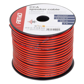 Dvojvodičový vodič reproduktora CCA 2x1mm2 100m 5A