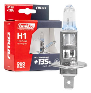 Halogénové žiarovky H1 12V 55W LumiTec NEXT GENERATION +135% DUO