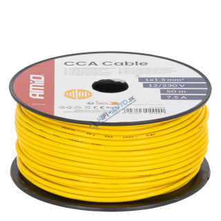 Jednožilový vodič reproduktora CCA 1x1.5mm2 50m 7.5A 12/230V