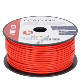 Jednožilový vodič reproduktora CCA 1x1.5mm2 50m 7.5A 12/230V