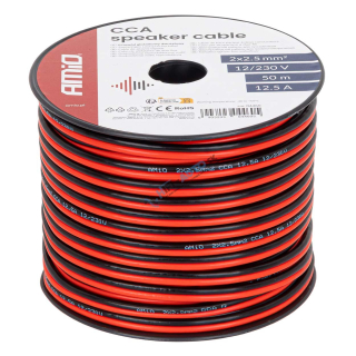 Dvojžilový reproduktorový kábel CCA 2x2,5 mm2 50 m