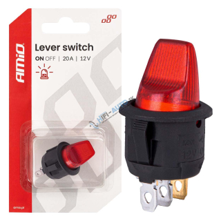 Prepínač s červeným podsvietením 20A 12V