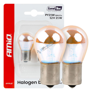 Halogénové žiarovky PY21W 12V21W BAU15S LumiTec oranžové chrómové 2 ks
