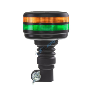 LED maják, 12-24V, 48xLED zelený/oranžový, na držiak, ECE R65