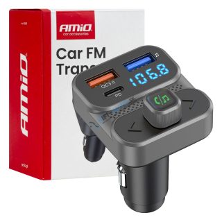 FM transmitter 2×USB-A 1×USB 12V 24V