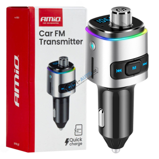 FM transmitter 2×USB-A microSD 12/24V