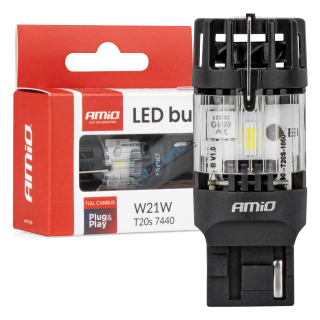 LED žiarovka LumiTec T20S 7440 W21W 12V FULL CANBUS biela 1 ks