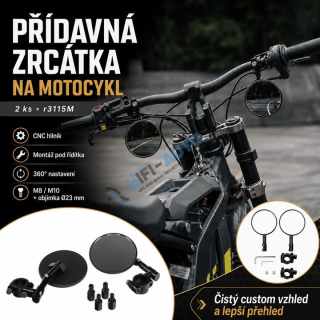 Prídavné zrkadlá na motocykel 2ks