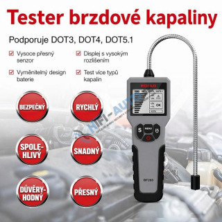 Profesionálny tester brzdovej kvapaliny s LCD
