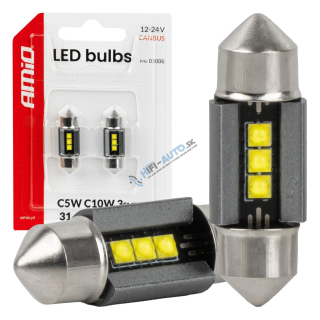 LED žiarovky CANBUS 31mm 2525 3SMD White 12/24V