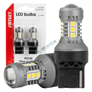 LED žiarovky STANDARD 7440 W21W 3030 15SMD White 12/24V