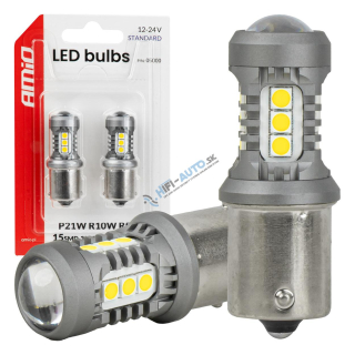 LED žiarovky STANDARD BA15S P21W 3030 15SMD White 12/24V