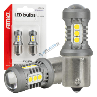 LED žiarovky STANDARD BAU15S PY21W 3030 15SMD White 12/24V