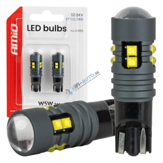 LED žiarovky STANDARD T10 2525 10SMD White 12/24V