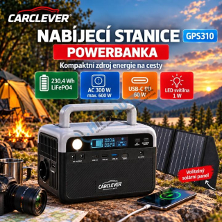 Nabíjacia stanica CARCLEVER - powerbanka, 230,4 Wh, AC-300W