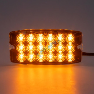 SLIM výstražné LED svetlo vonkajšie, oranžové, 18 LED, 12-24V, ECE R65