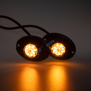 2x PROFI výstražné LED svetlo vonkajšie oranžové, 12-24V, ECE R65